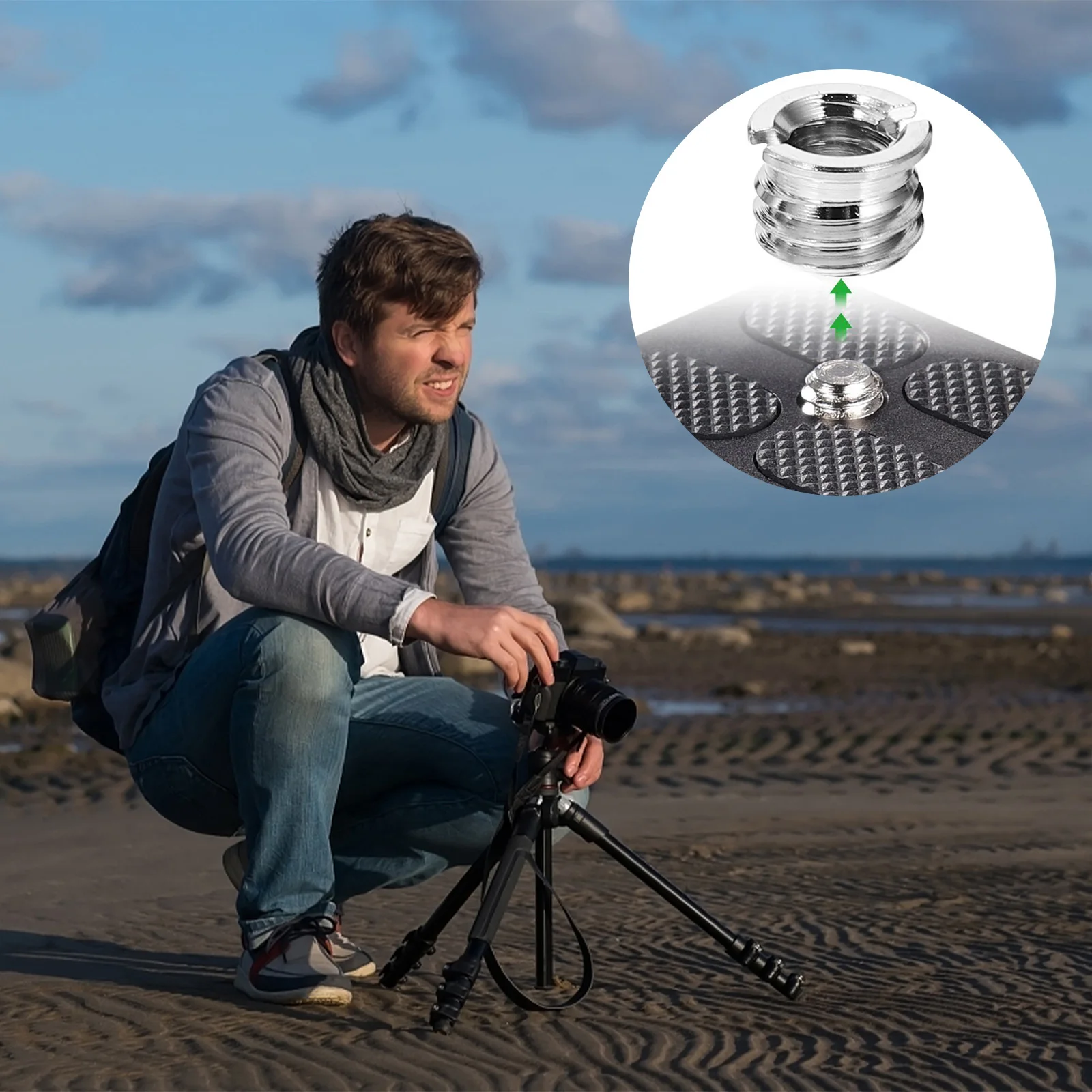 

Adapter Converter Screw Kit Camera Tripod Stand Mount 1/4 Silver Aluminum Mounting Screws