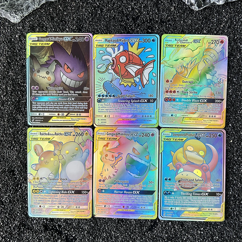 1 قطعة/6 قطعة لتقوم بها بنفسك الوكيل PTCG الإنجليزية Charizard Gengar بطاقات احباط واحدة Magikarp Pichu Psyduck بطاقات جمع الألعاب الكلاسيكية #3