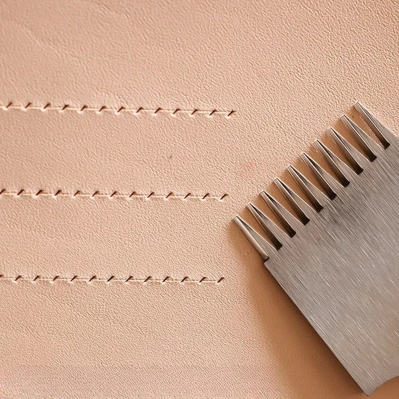 Special tool for cutting handmade l-eather stitching and punching holes using the oblique and flat cutting method