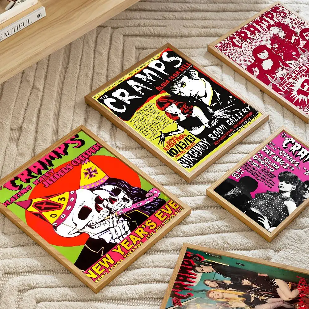 T-The C-Cramps Band Vintage Posters Sticky Whitepaper Prints Posters Artwork Posters Wall Stickers