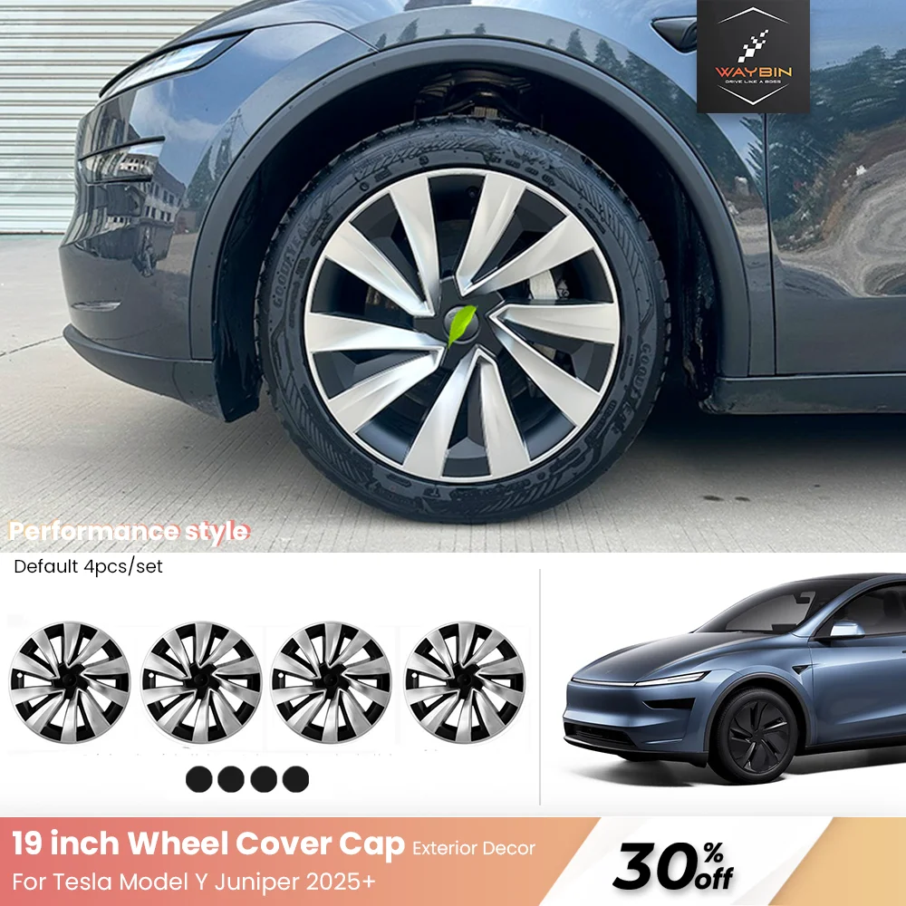 

Защитный колпак на полный колеса для Tesla Model Y Juniper 2025 19-дюймовый обновленный стиль предотвращает OEM царапины на колеса, комплект из 4 предметов