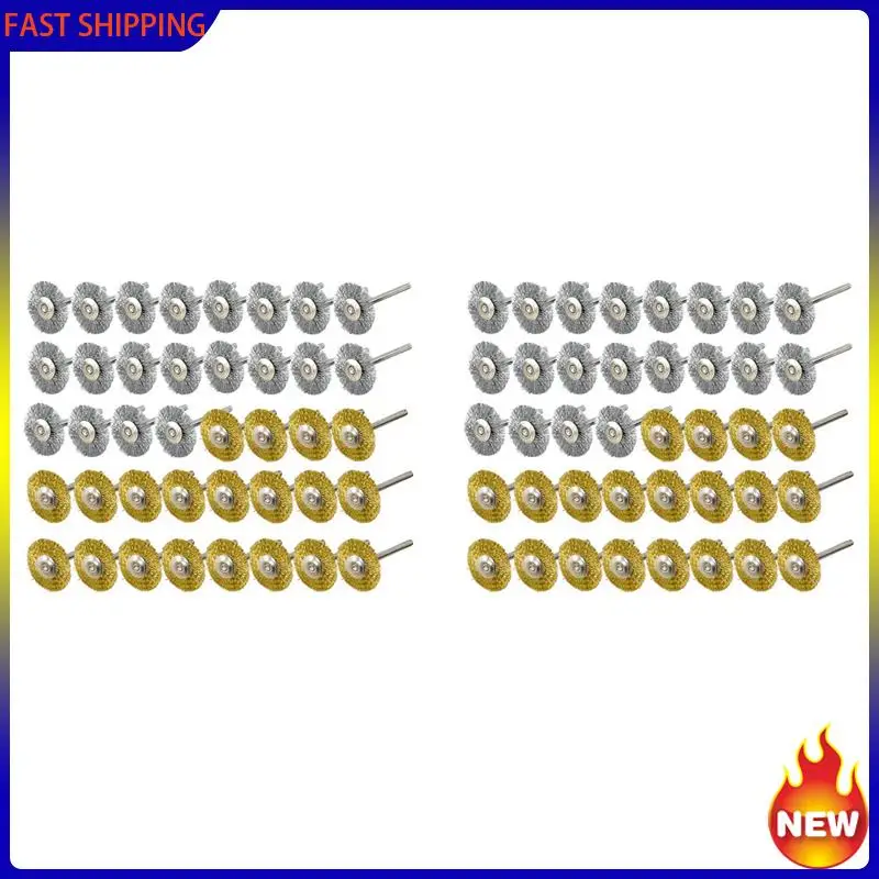 

Especial 80 Pieces Mini Wire Brush Wheel Cup Brass Steel Wire Brush Set (3Mm) Shank For Power Dremel Rotary Tool Polishing Buff