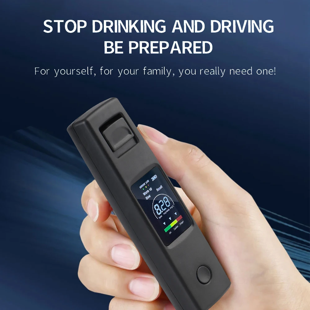 Breathalyzer Breath Tester Portable Alcohol Detector Alcohol Tester Type-C Charging Non-Contact Digital LCD Display Alcotester