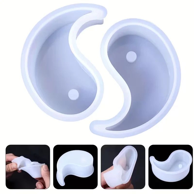 

Силиконовая форма Инь Ян для изготовления свечей, восковой контейнер Тай Чи, коробка конфет, формы для литья из смолы для мыла и домашнего декора, круглая форма