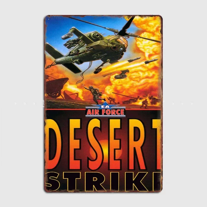Desert strike Retro Game Poster Metal Sign Garage Wall Decor Room Decoration Custom Tin Home Decor