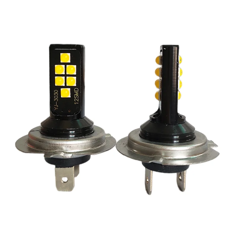 

2 x H7 golden yellow white 3030SMD 24W power LED automobile car fog lamp lights DC12V motorcycle headlight Low beam bulb