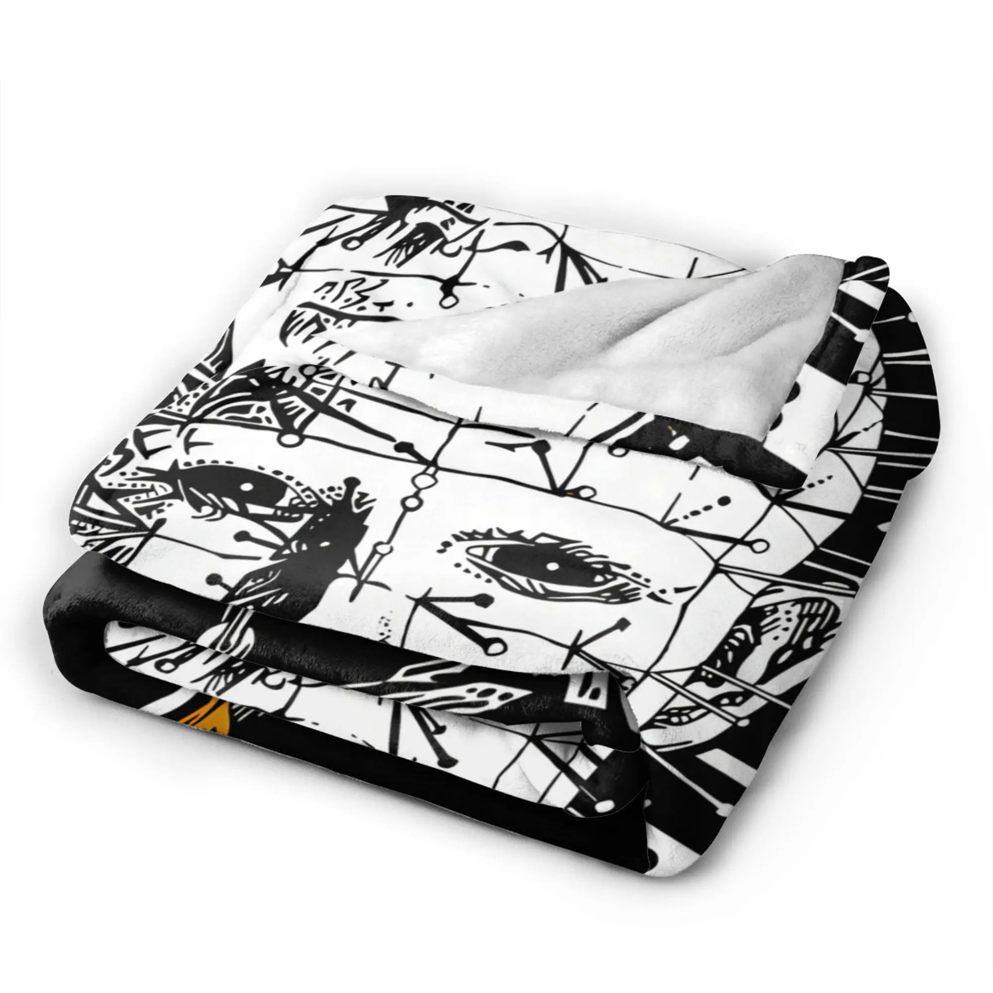 Warm Soft Blanket Girls Boys Decorative Hellraiser Pinhead Lament Throw Blanket  Flannel Bedspread For Home Decor Sofa Bed Cover
