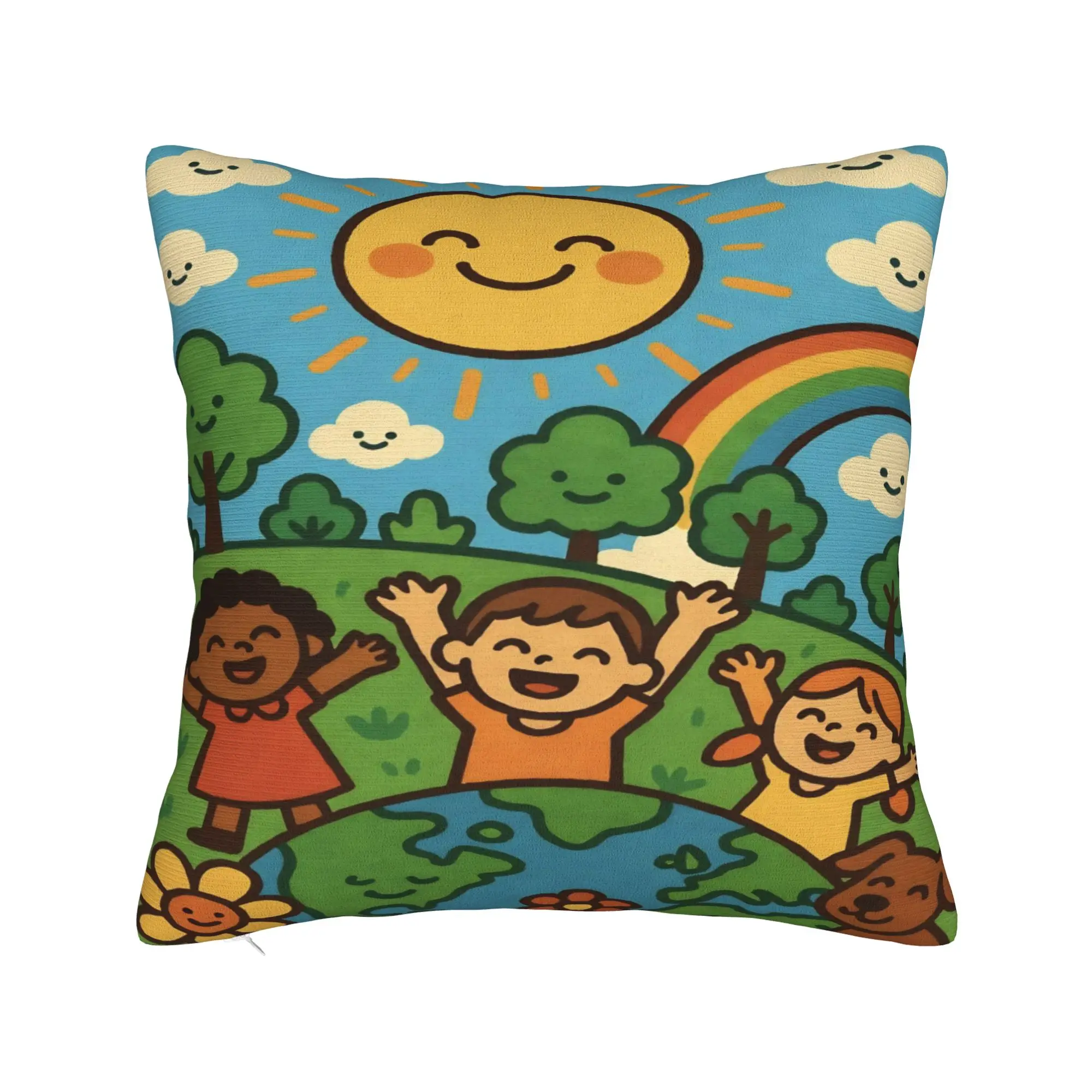 Every Day Earth Day Save Planet Pillowcase Polyester Cushion Cover Decorative  Pillow Case Cover Sofa Square 45*45cm