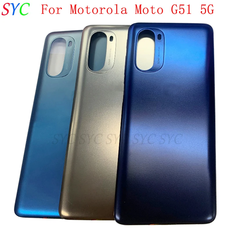 

Rear Door Battery Cover Housing Case For Motorola Moto G51 5G Back Cover with Logo Repair Parts