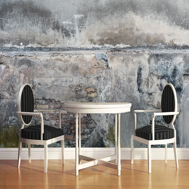 Custom Mural Wallpaper Vintage 3D Cement Wall Fresco Living Room TV Sofa Bedroom Restaurant Background Wallpaper Papel De Parede