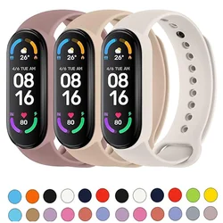 Silicone strap for Xiaomi Mi Band 7 NFC bracelet wrist Miband 5 6 Replacement pulsera Sport correa mi band 7 6 3 4 5 Watchband