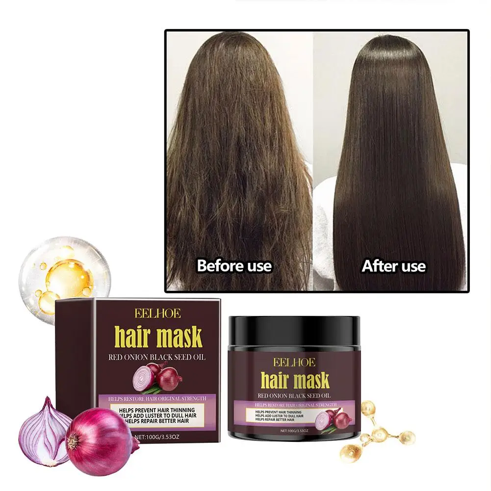 Red Onion Black Seed Oil Hair - Deep Conditioning Hair For Dry Damaged Hair Moisturizing & Strengthening Formula O1s5