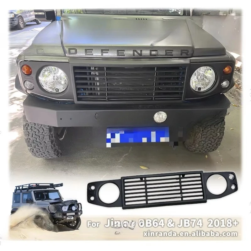 

e D Defender Style Grille for i Jimny Gen 4 JB74W JB74 JB64 2018 2019 2022 2023 Car Front Grills ABS Racing Grillcustom