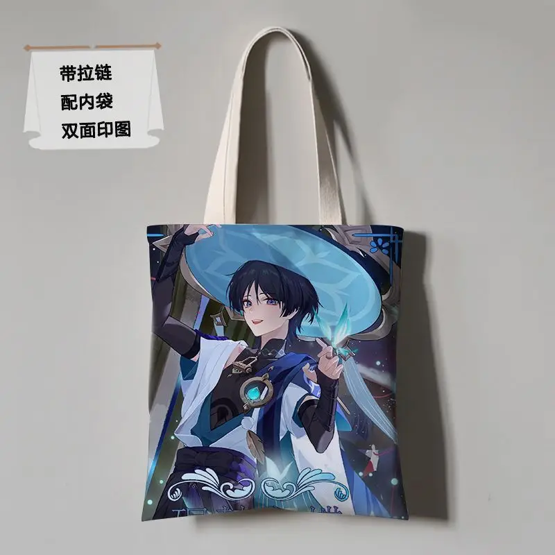 

Scaramouche Merch Wanderer Of Genshin Impact Canvas Anime Cartoon Print Bag Gift Handbag Ani