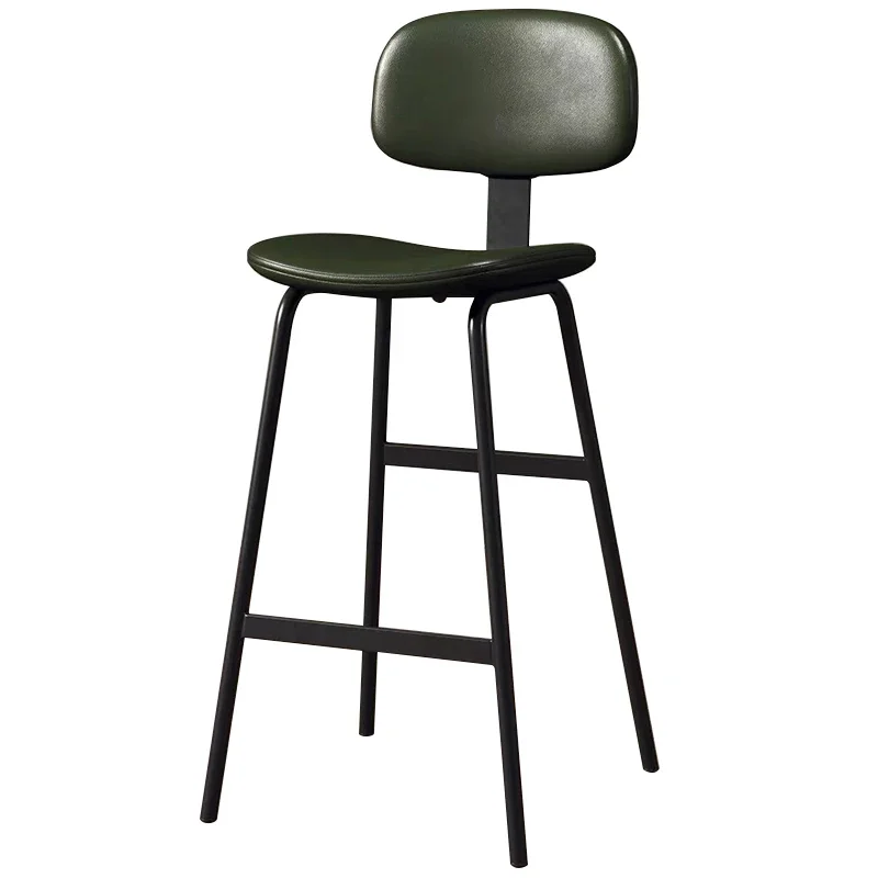 Retro Industrial Style Soft Bag Backrest High Stool Simple Modern Home Bar Stool Scratch Resistant and Wear Resistant Bar Chair