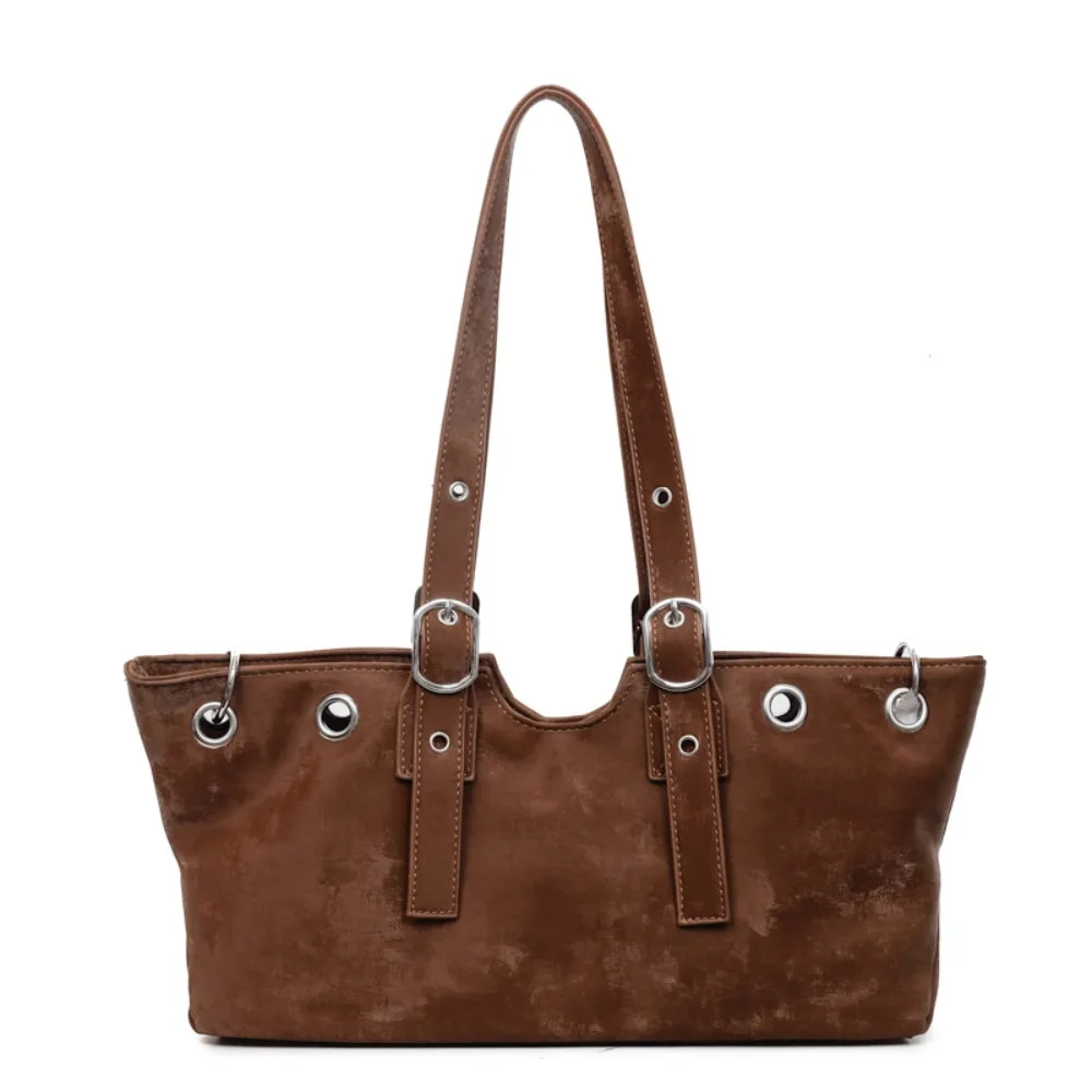 Lindo bolso de mano de PU mate de estilo coreano, bolso de mano de cuero PU de gran capacidad, Color sólido, paquetes de axilas de gran capacidad para niñas