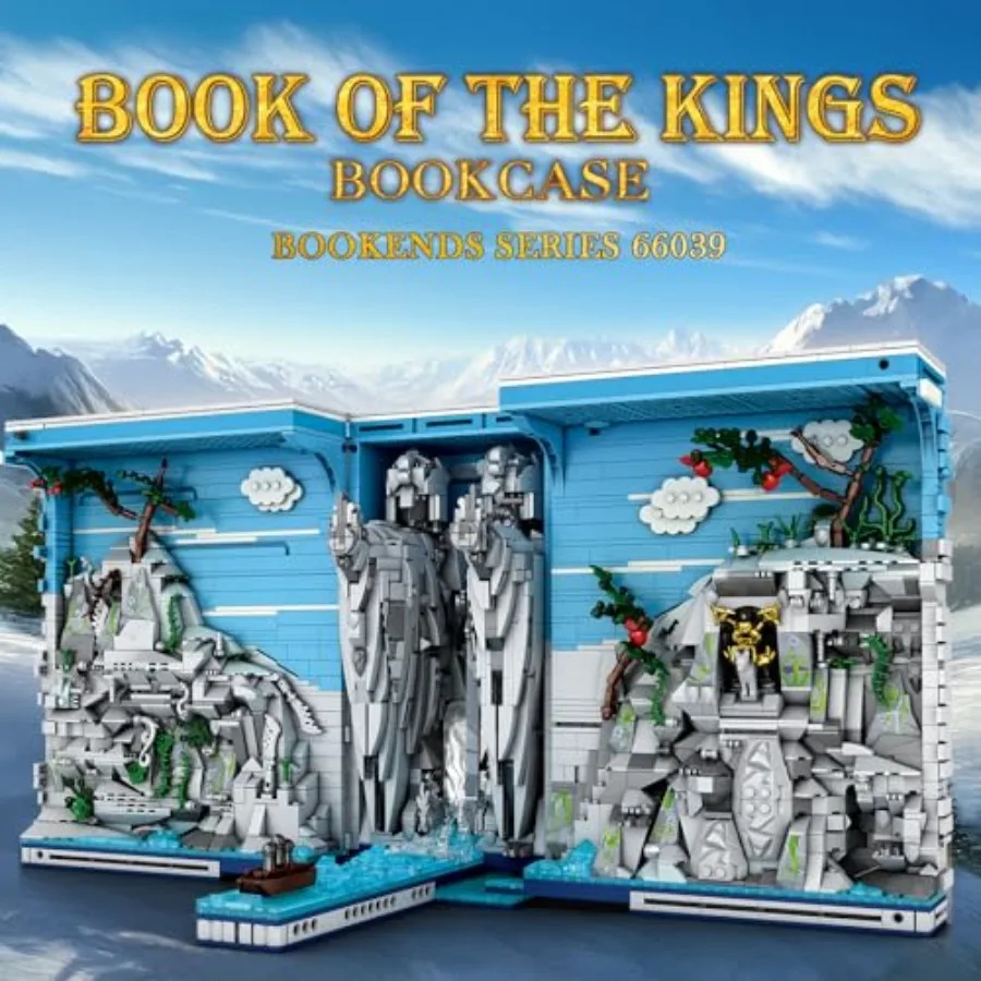 Books of The Kings Bookshelf Set with Light Book House Building Kit 66039 Bookshelf Home Decor Movie Theme Style 3307 PCS Books