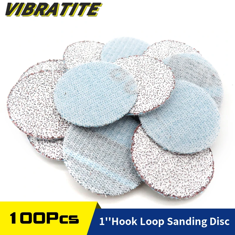 100PCS 1Inch 25mm Sanding Discs  Hook & Loop White Dry Grinding Sandpaper 60 to 10000 Grit For Wood Drill Grinder Rotary Tools