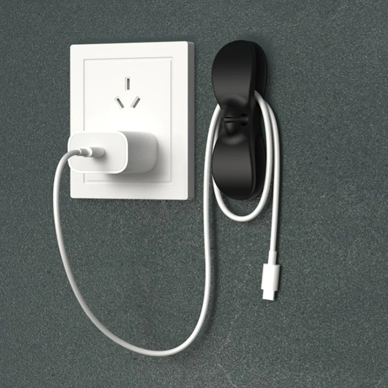 Wall Plug Holder Cable Organizer Clamp Household Appliance Wire Storage Clip Kitchen Cord Winder Data Cable Management Fixer