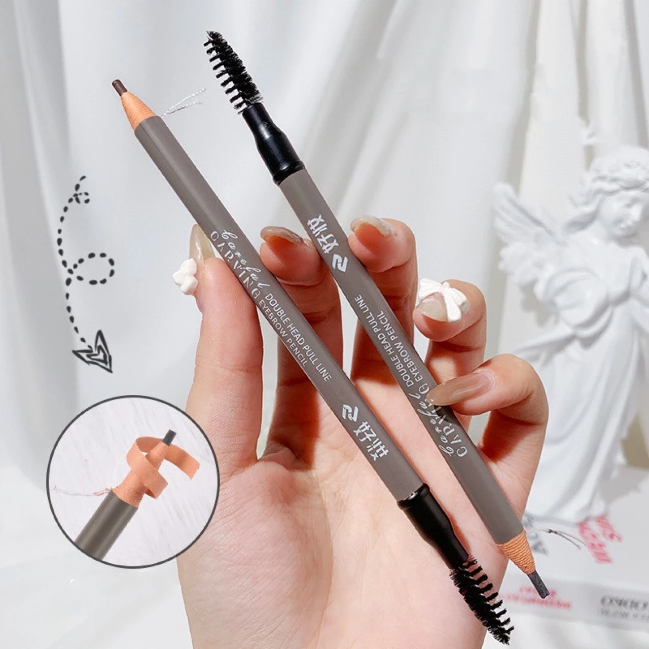 Carving Goede Make-Up Wenkbrauw Pen Ultra Fijne Wenkbrauw Pen Ultra Fijne Kop Pull Draad Pen Vrouwelijke Waterdichte Traan Pull Free Pen