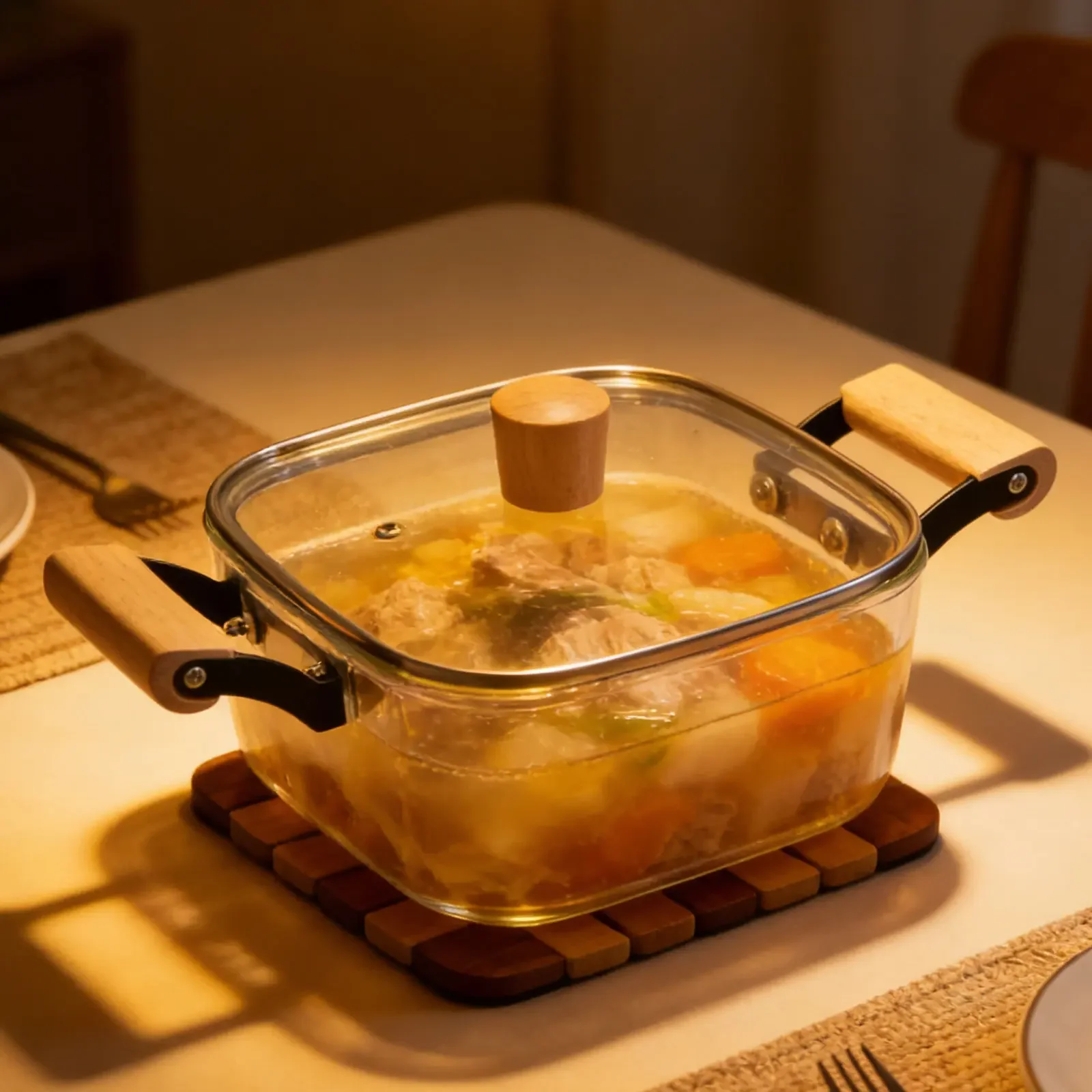 Glass Saucepan Double Handle 3.5L Borosilicate Cooking Pot for Soup Milk Tea Simmering Stove Pot Clear Clear Pots and Pans