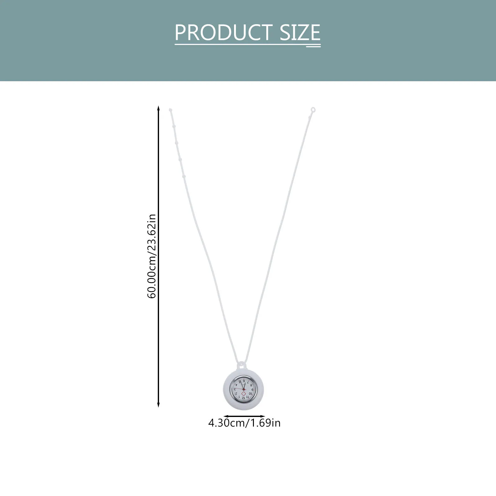 นาฬิกาพยาบาล 1 ชิ้น วัสดุทนทาน ดีไซน์เรียบง่าย รายละเอียดประณีต ฝีมือประณีต นาฬิกาพกแบบแขวนสำหรับแพทย์ สีขาว