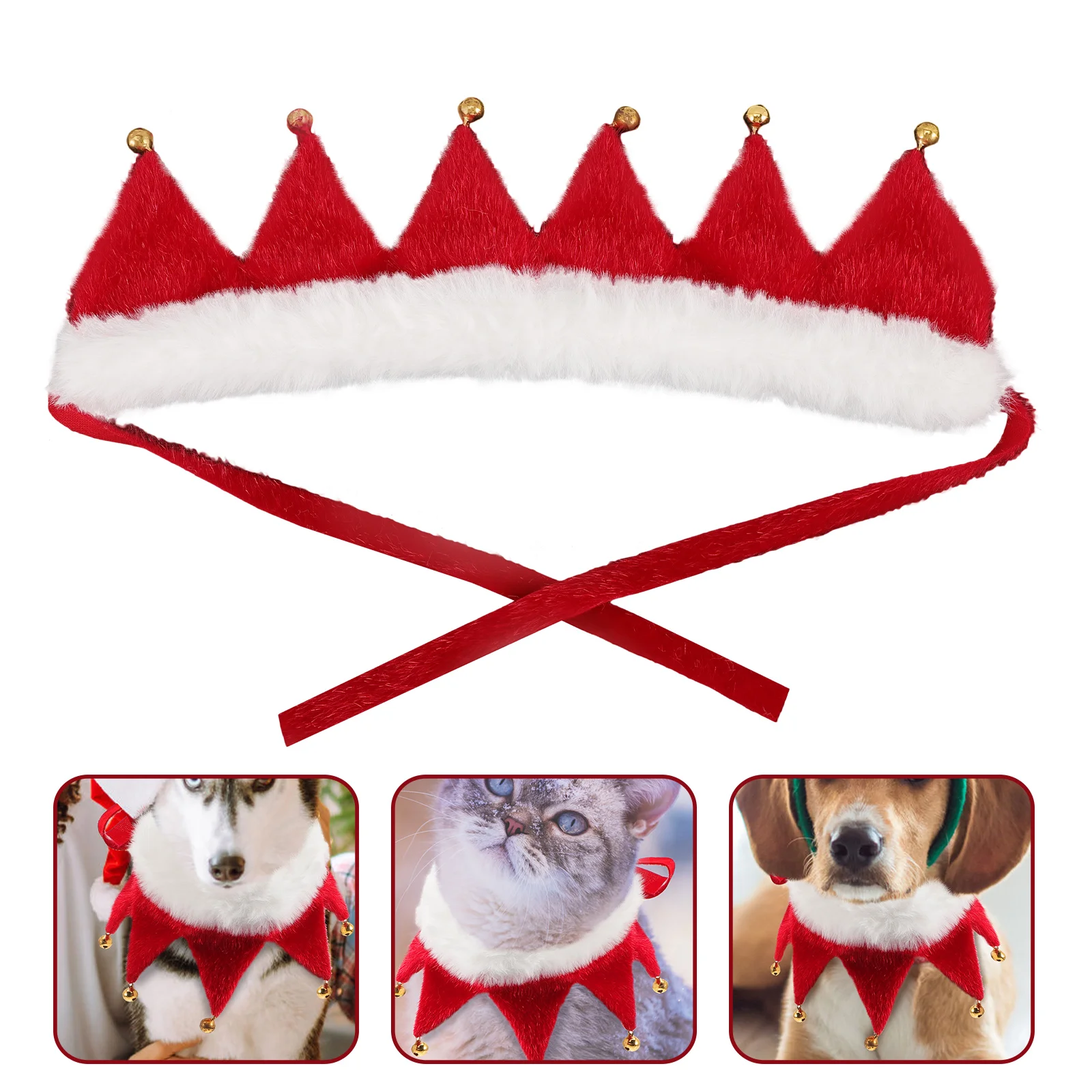 

Adjustable Christmas Pet Collar Tie Puppies Collars Polyester Jingle Bell for Dogs
