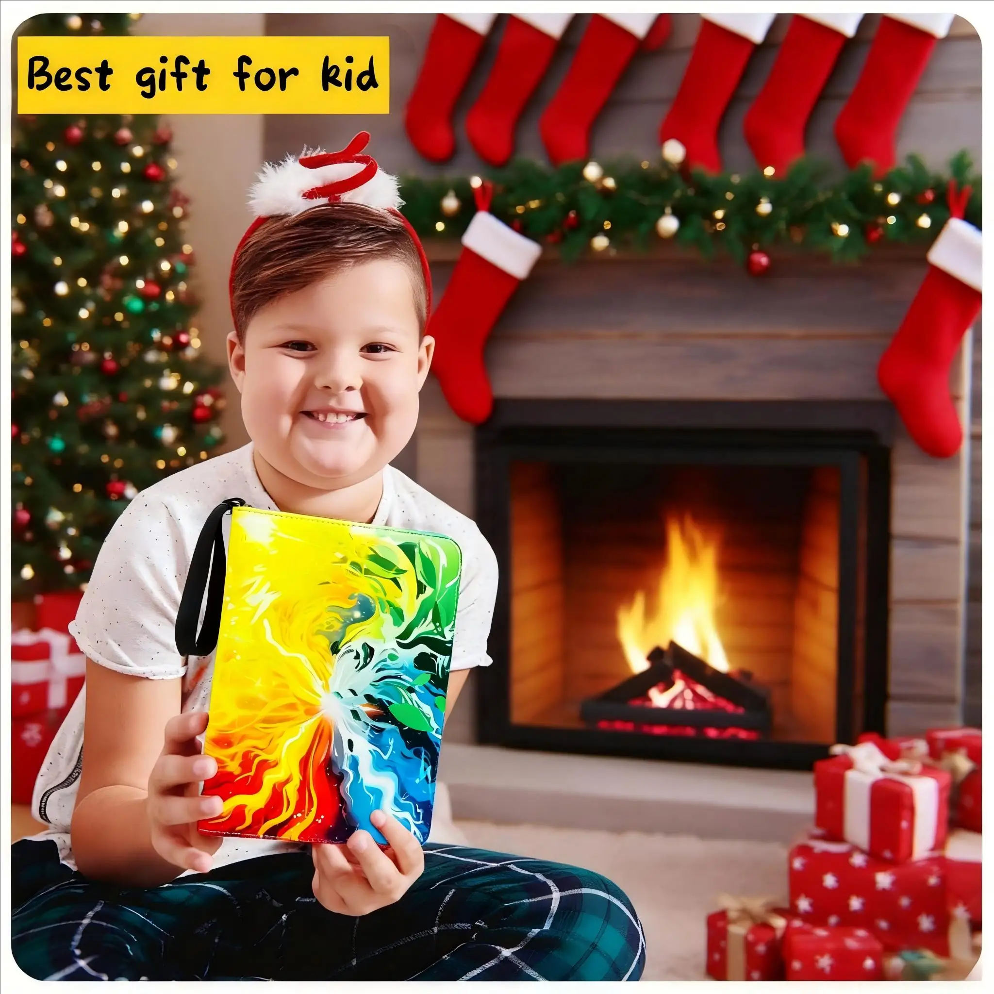 Álbum de cartas colecionáveis, fichário de 4 bolsos - 400 bolsos dupla face Pu Premium Zipper Trading Collection Binder com 50 porta-cartões com mangas destacáveis adequados para Tcg, Mtg, cartões esportivos, amarelo, presente de Halloween, presente de Natal