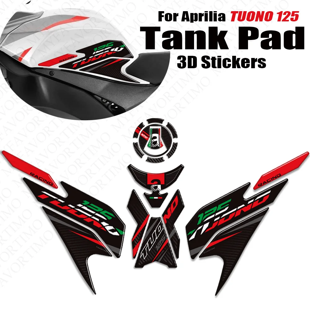 

Motorcycle Accessories Tank Cap Decals For Aprilia TUONO 125 Tank Pad TankPad 3D Grips Gas Fuel Kit Knee Stickers Protection