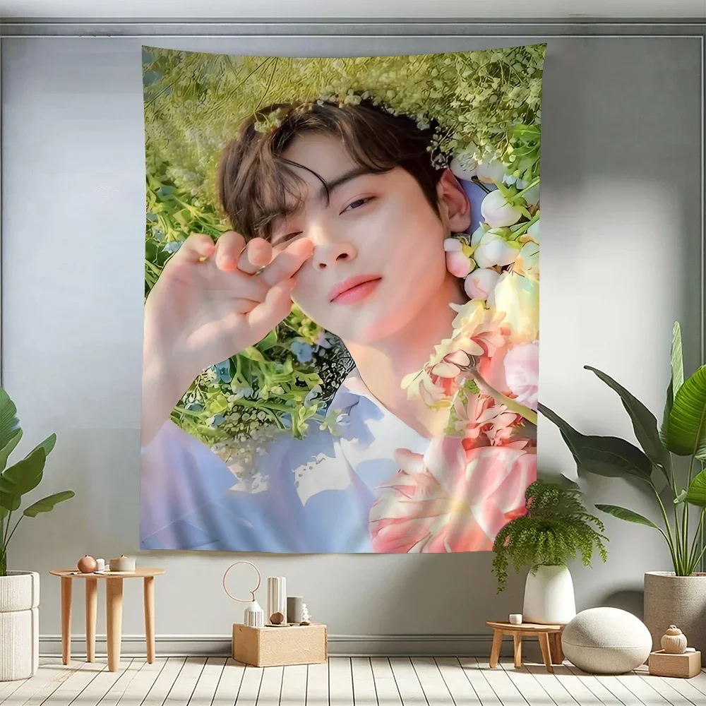 Corea Cha un Woo stampato grande arazzo da parete appeso tarocchi Hippie tappeti da parete dormitorio Art Home Decor