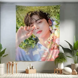 Corea Cha un Woo stampato grande arazzo da parete appeso tarocchi Hippie tappeti da parete dormitorio Art Home Decor