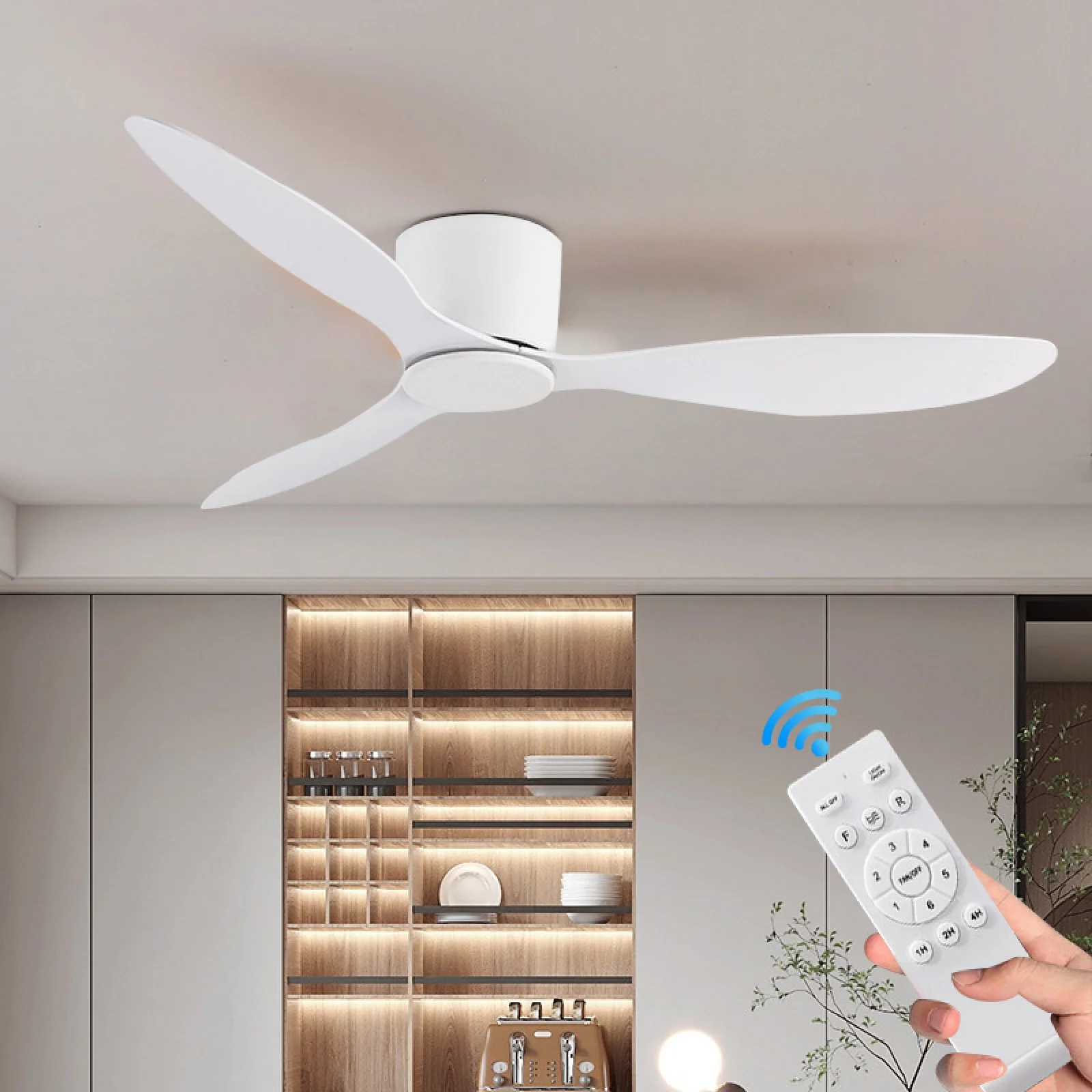 2026 New Modern White BLDC 52 inch Ceiling Fan With Led Light Ceiling Light Fan Ceiling Fans With Lights Remote Control