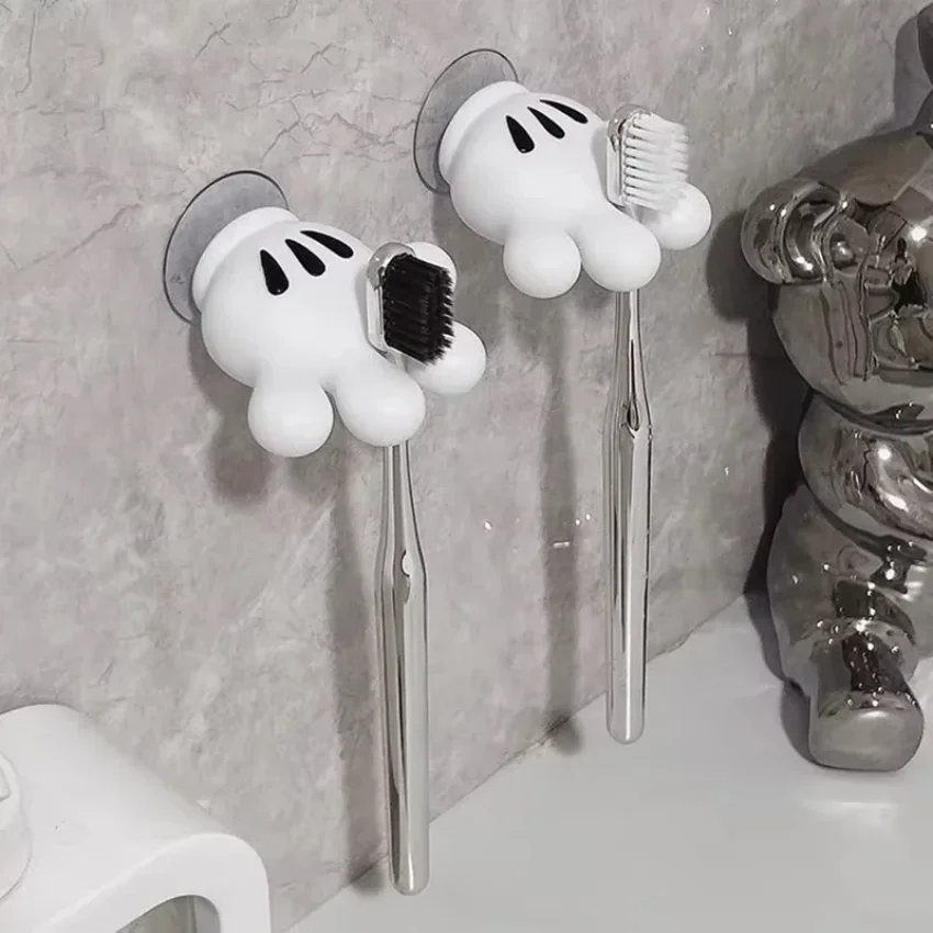 Picture 5: Toothbrush holder Mickey Palm cute bathroom towel suction cup multi-function hook traceless hook data cable winder