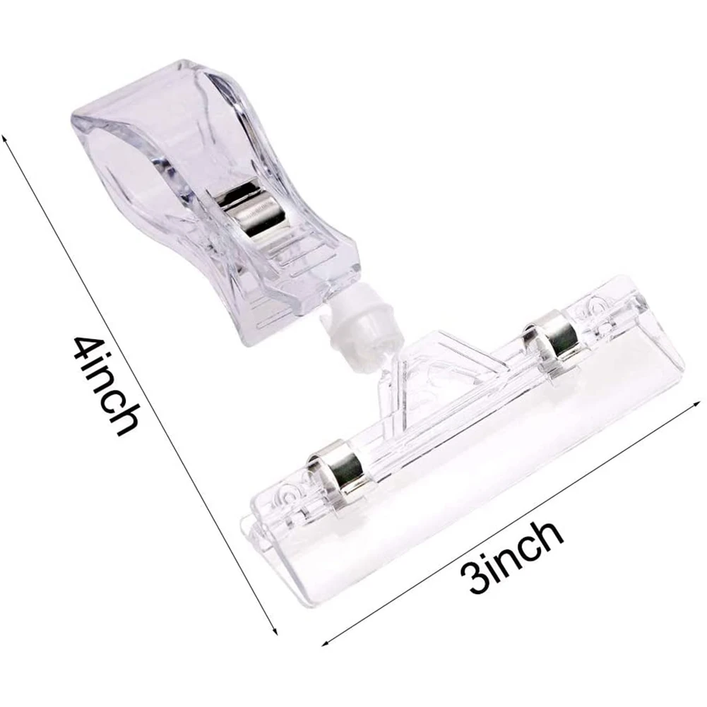 16Pcs Clear Sign Clips Plastic Clip Sign Holder Stand, Swivel Clips Signs Tag Signs