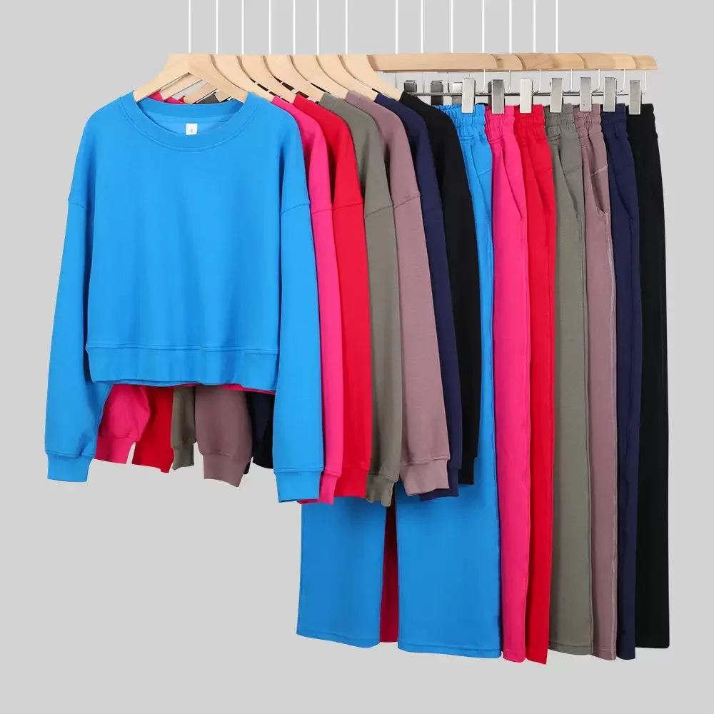 

Women's Two Piece Athletic Set Short Sleeve Top with Long Sleeve Round Neck and Stretchy High Waist Loose Fit for Workout Yoga