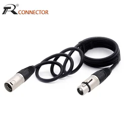 XLR Cable 5 Pin Male To 5 Pin Female M/F OFC Audio Cable Foil+Braided Shielded For Microphone Mixer Amplifier XLR Extension Cord