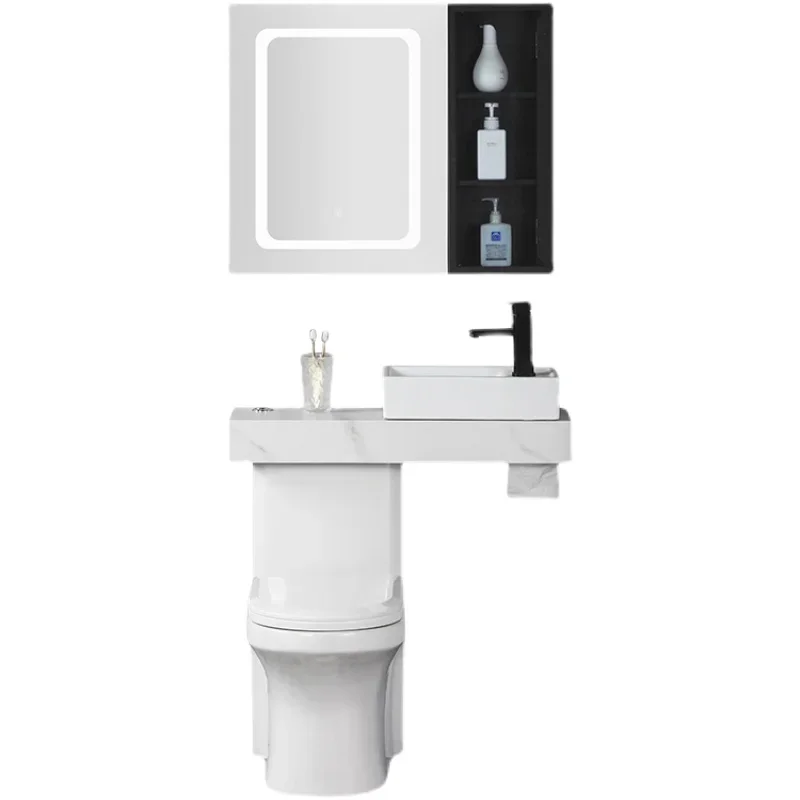 New Simple Washstand Water-Saving Toilet Integrated Stone Plate Table Top Small Household Bathroom Cabinet Combination