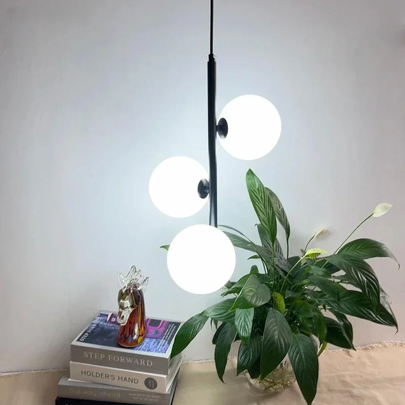 

Hot sell White Glass ball LED pendant lights Brass Black bedside Hanging Lamp Dining Kitchen Island Decor Lighting fixtures