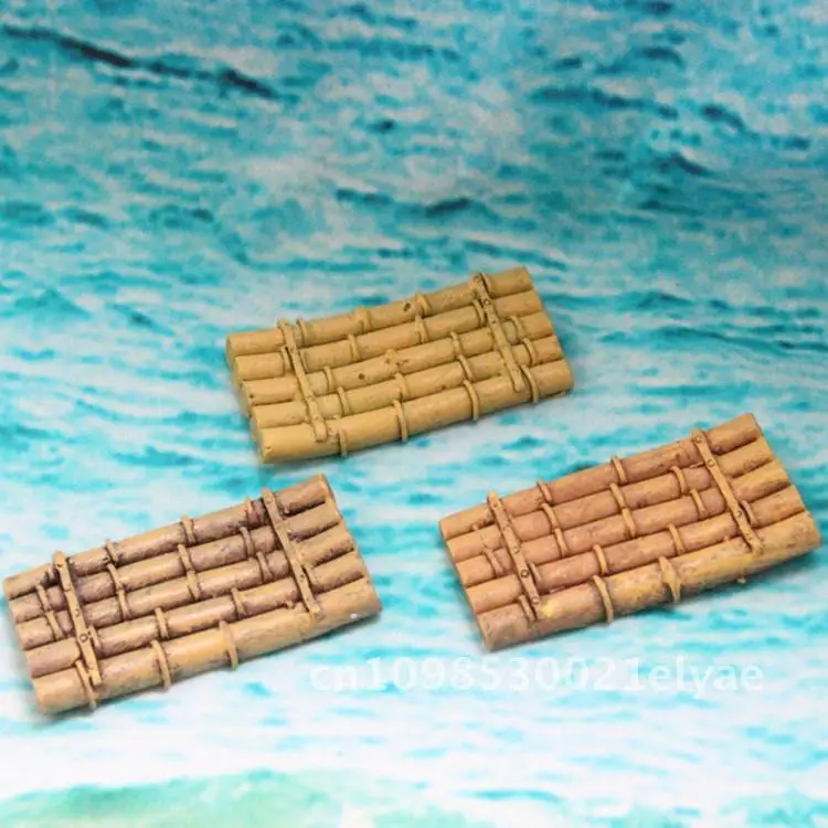 

Moss Micro Landscape Ecological Bottle Gift Ornaments Resin Mini Bamboo Raft