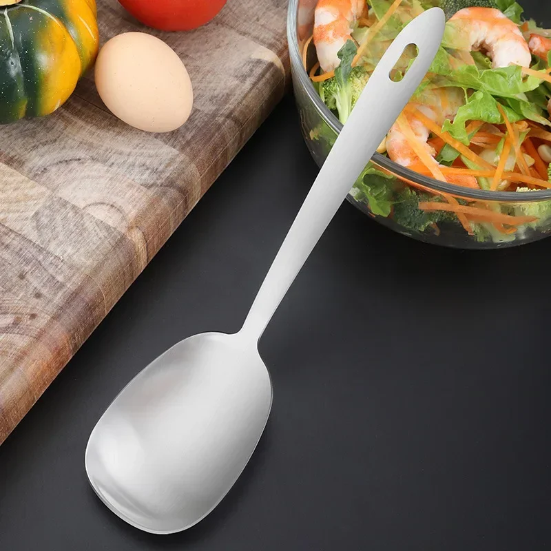 Stainless Steel BBQ Cooking Shovel Food Salad Spoon Large Square Head Buffet Service Spoon Tableware Kitchen Accessories