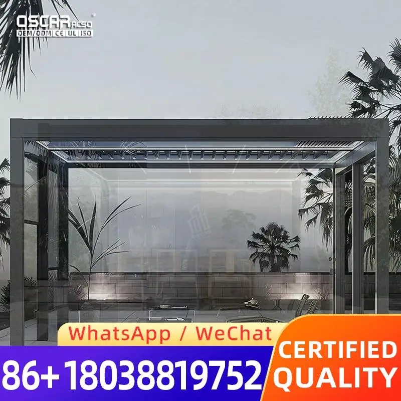 Aluminum Bioclimatic Pergola with Louvre Design for Garden Terrace and Outdoor Waterproof Use pergola
