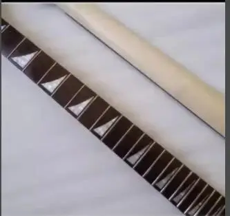 

Custom headless left hand electric guitar White body Black binding shark fin inlaid with rosewood fingerboard with hardcase