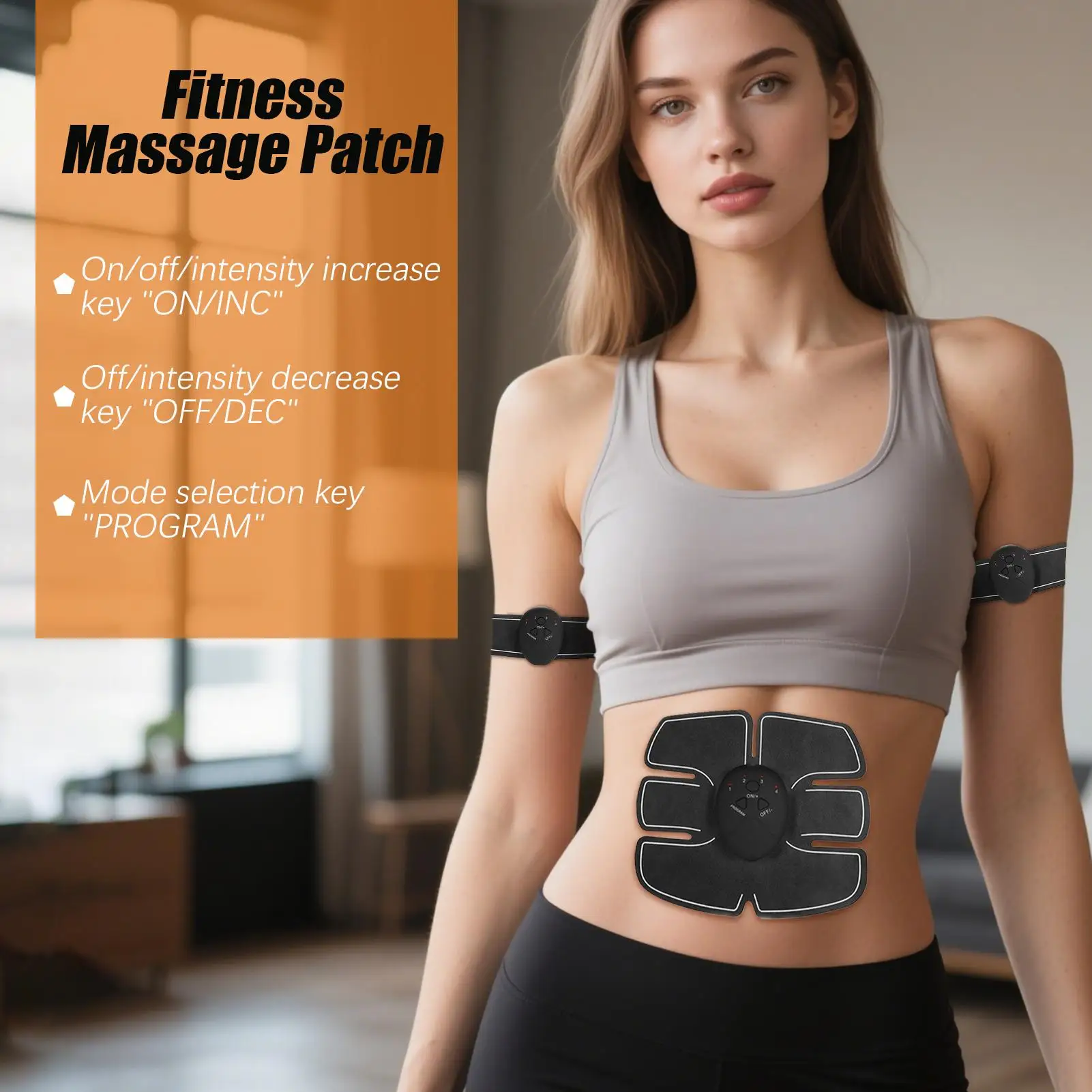 

Электронный стимулятор мышц, тонизирующий пояс для брюшного пресса, тренажер для талии, тренировочное оборудование, 6 регулируемых режимов для тела, бедер