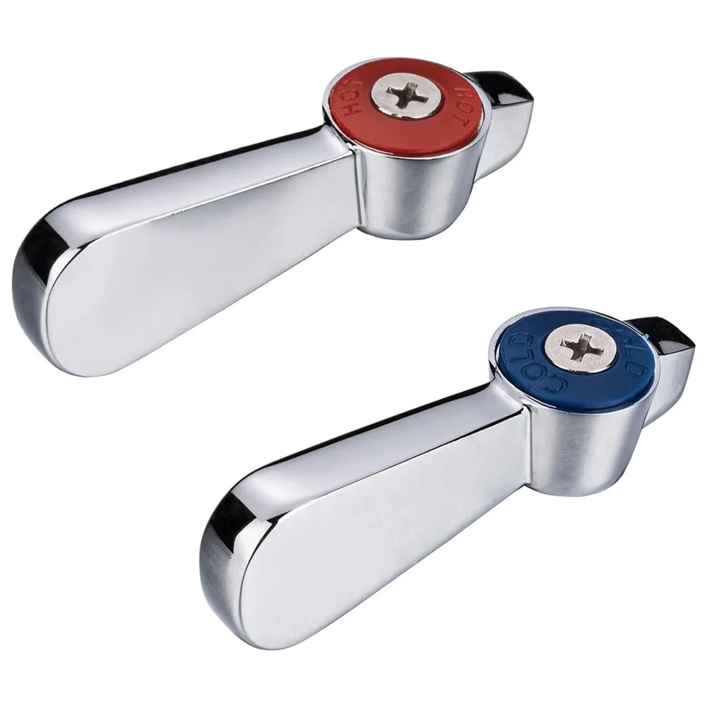 20-Spline Faucet Handle Set For Hot Cold Commercial Kitchen Sink Replacement Kit Zinc Alloy, For Kitchen Bathroom Sinks