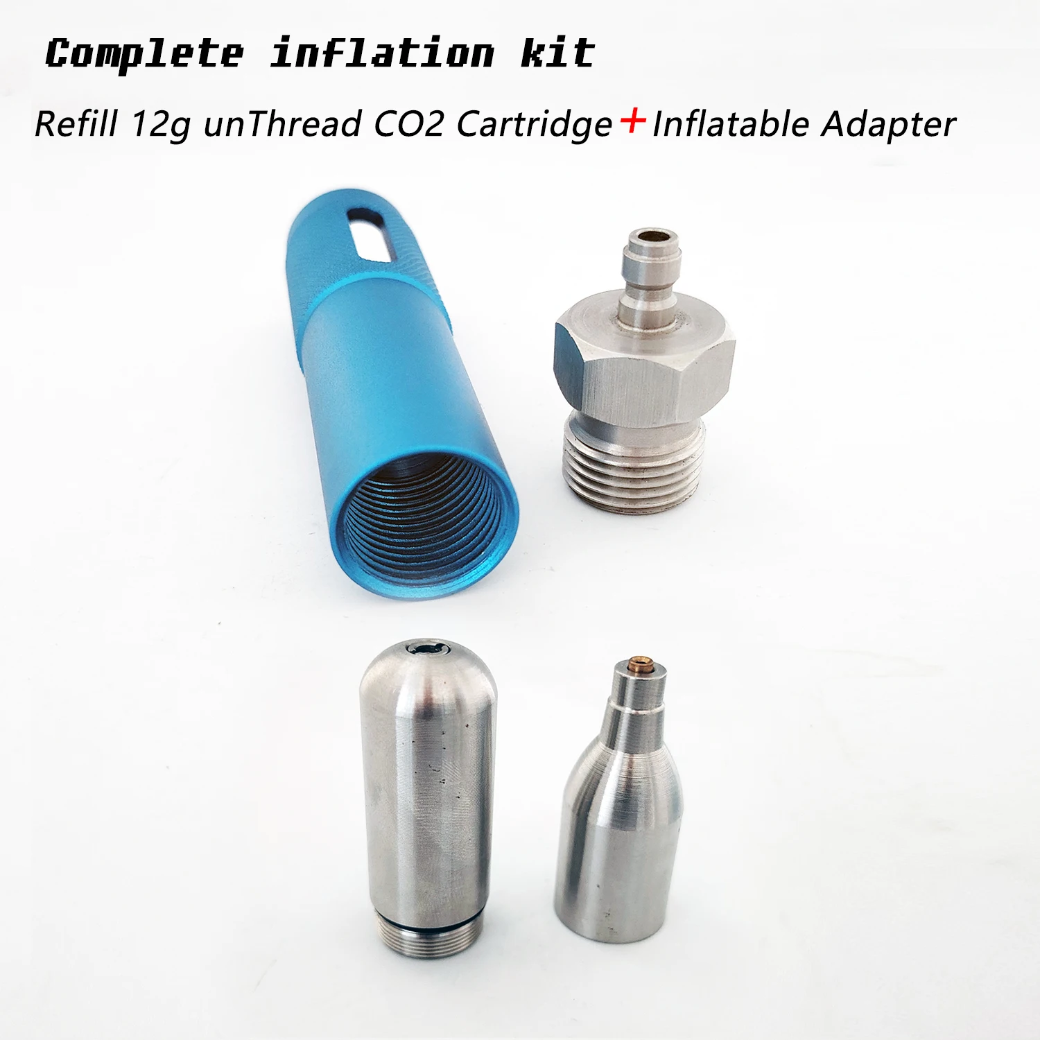 Herbruikbare 12g CO2-cartridge-navuladapter 12g unThread CO2-cilinder 304 roestvrij staal 500+ Gebruikt voor lucht/soda/pneumatisch/band