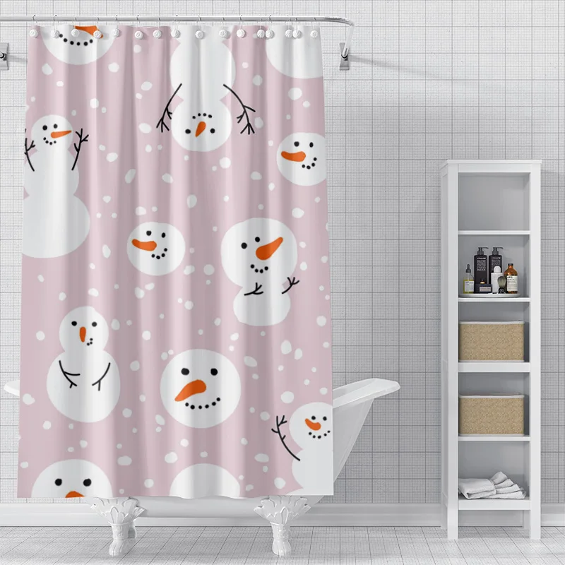 Home decoration shower curtains for bathroom waterproof curtain fabric Modern Nordic style Living Room Merry Christmas winter