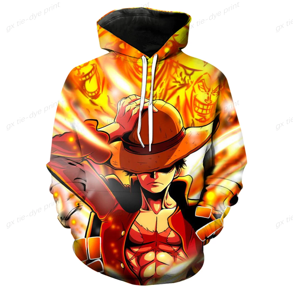 2 To 14 Years Kids Hoodies One Piece 3D Print Hoodie Sweatshirt Boys Girls Anime Cartoon Jacket Children Clothes