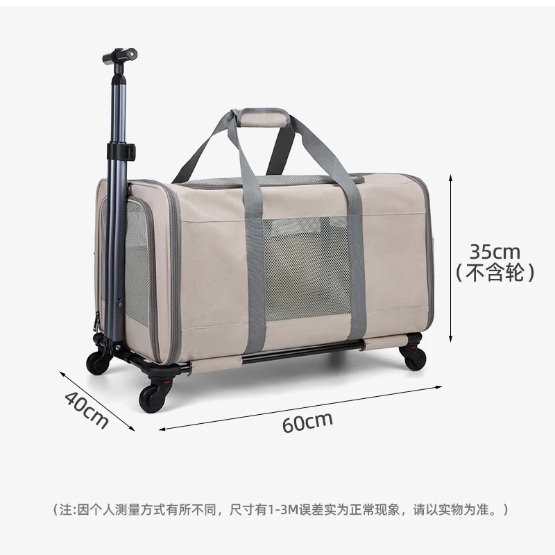 Transportín plegable con ruedas para gatos y perros transpirable - imagen 3