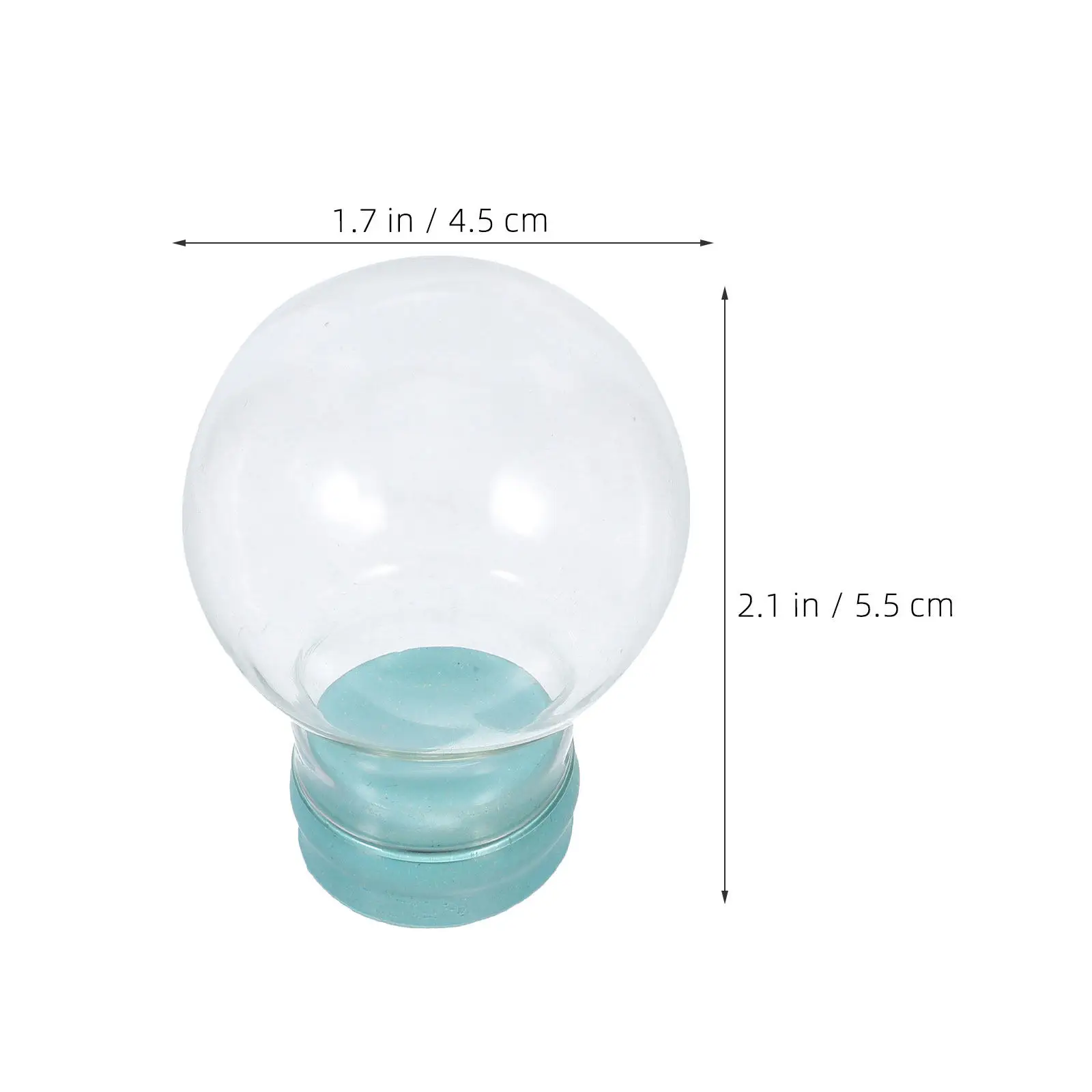 Empty Glass Snow Globe Kit 3 Piece 45mm Clear Fillable Water Globe Jars with Screw Caps for DIY Flower Crafts