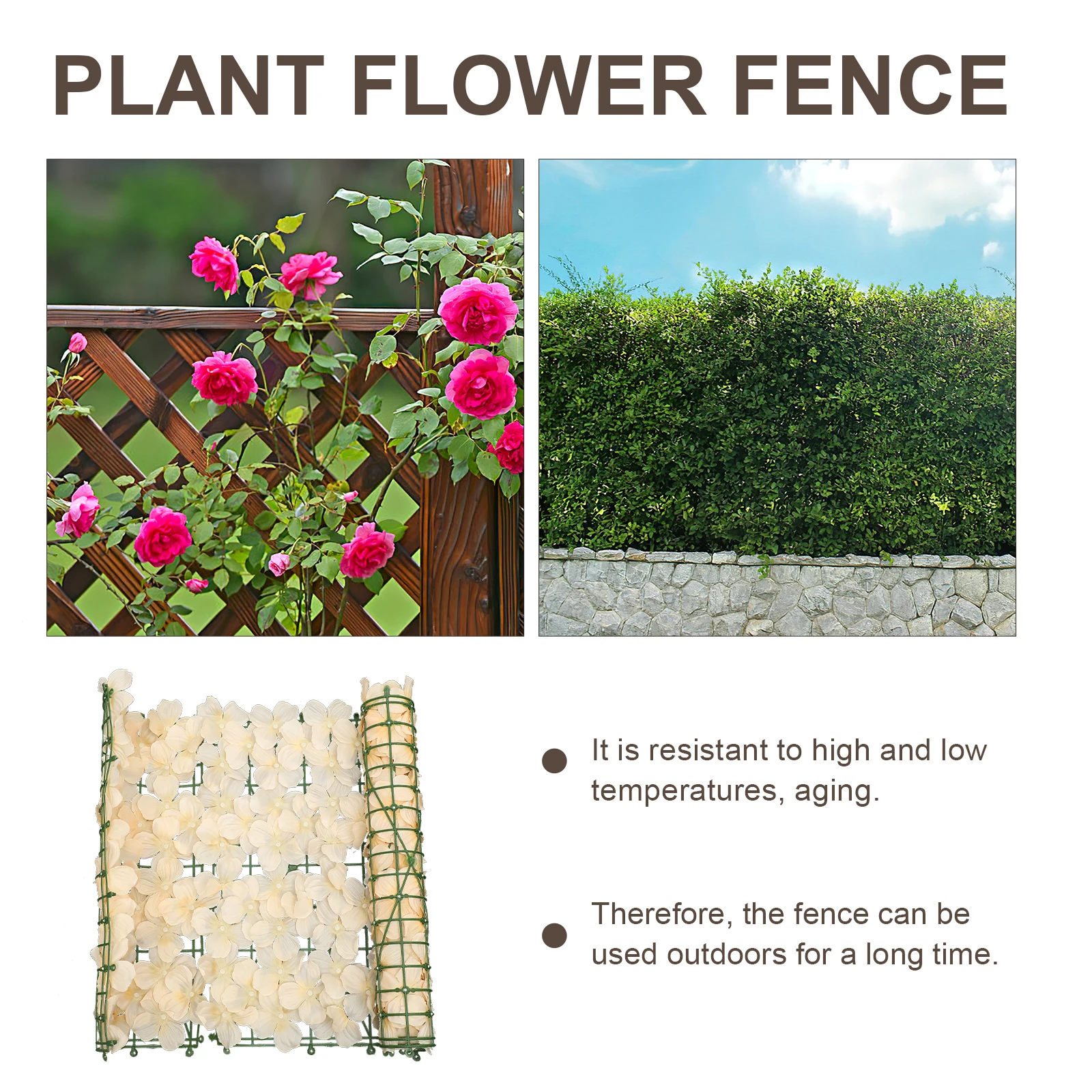 

Artificial Durable Material Perfect Workmanship Simple Design Premium Quality Balcony Plant Fence Garden Decoration